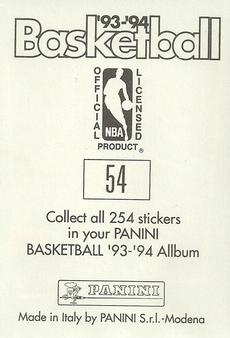 1993-94 Panini Stickers #54 Mitch Richmond  Back