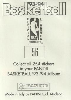 1993-94 Panini Stickers #56 Wayman Tisdale  Back