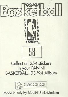 1993-94 Panini Stickers #58 Walt Williams  Back