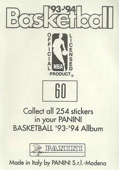 1993-94 Panini Stickers #60 Eddie Johnson  Back