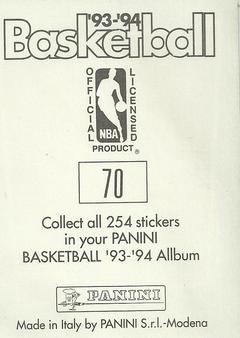 1993-94 Panini Stickers #70 Donald Hodge  Back