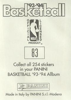 1993-94 Panini Stickers #83 Dikembe Mutombo  Back