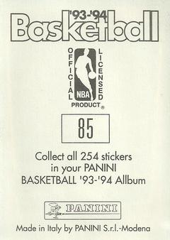 1993-94 Panini Stickers #85 Reggie Williams  Back