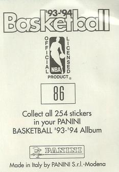 1993-94 Panini Stickers #86 Scott Brooks  Back