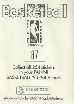 1993-94 Panini Stickers #87 Sleepy Floyd  Back