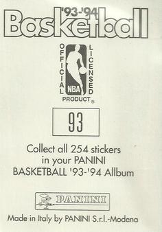1993-94 Panini Stickers #93 Kenny Smith  Back