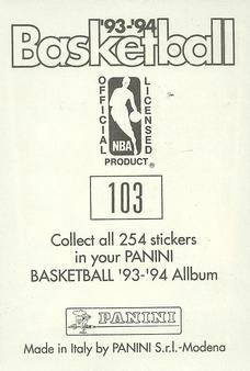 1993-94 Panini Stickers #103 Micheal Williams  Back