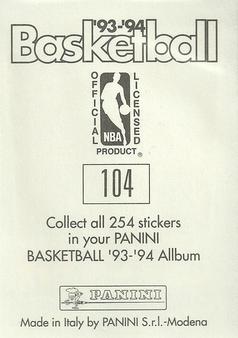 1993-94 Panini Stickers #104 Willie Anderson Back