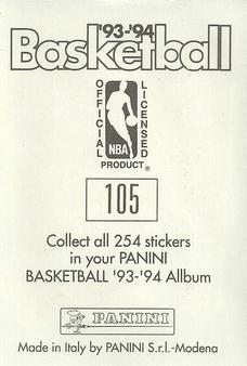 1993-94 Panini Stickers #105 Antoine Carr  Back