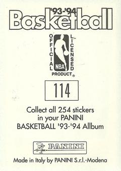 1993-94 Panini Stickers #114 Tyrone Corbin  Back