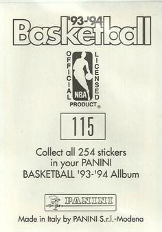 1993-94 Panini Stickers #115 Mark Eaton  Back