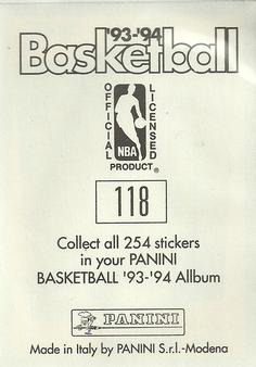 1993-94 Panini Stickers #118 Jeff Malone  Back