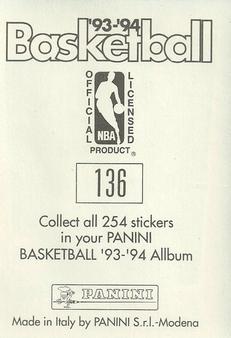1993-94 Panini Stickers #136 Adam Keefe  Back