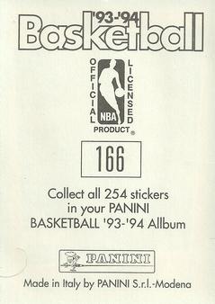 1993-94 Panini Stickers #166 Hot Rod Williams  Back