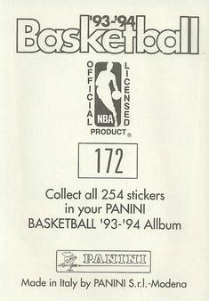 1993-94 Panini Stickers #172 Olden Polynice  Back