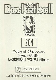 1993-94 Panini Stickers #204 Matt Geiger  Back