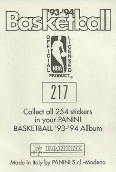 1993-94 Panini Stickers #217 Chris Dudley  Back