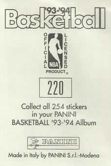 1993-94 Panini Stickers #220 Rumeal Robinson  Back