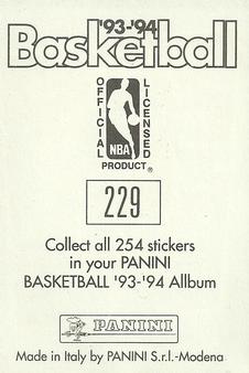 1993-94 Panini Stickers #229 John Starks  Back