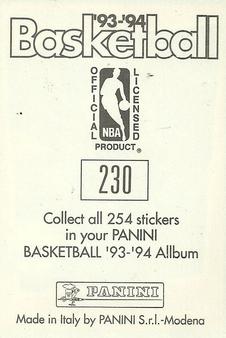 1993-94 Panini Stickers #230 Ron Anderson  Back