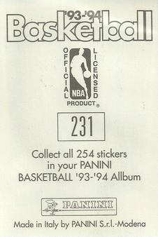 1993-94 Panini Stickers #231 Johnny Dawkins  Back