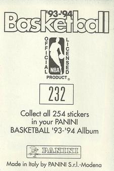 1993-94 Panini Stickers #232 Armon Gilliam  Back