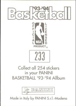 1993-94 Panini Stickers #233 76ers Team Logo Back