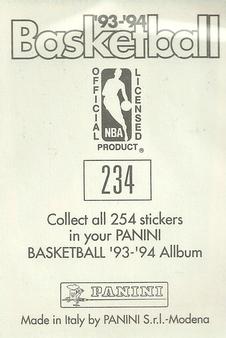 1993-94 Panini Stickers #234 Hersey Hawkins  Back