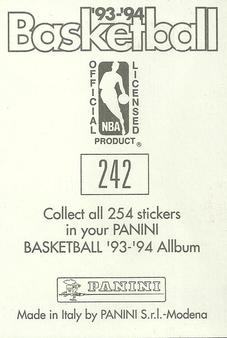 1993-94 Panini Stickers #242 Bullets Team Logo  Back