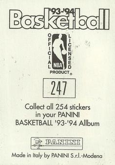 1993-94 Panini Stickers #247 LaBradford Smith  Back