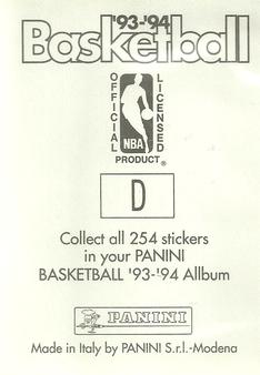 1993-94 Panini Stickers #D Hakeem Olajuwon  Back