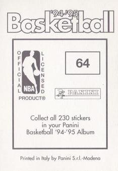1994-95 Panini Stickers #64 Harold Miner  Back