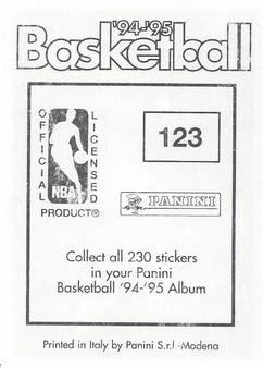 1994-95 Panini Stickers #123 Sean Rooks  Back