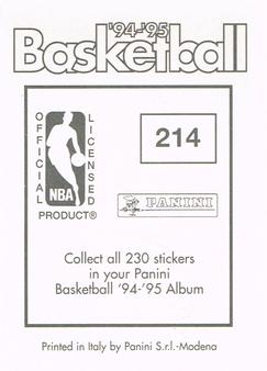 1994-95 Panini Stickers #214 Tyrone Corbin  Back