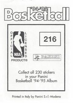 1994-95 Panini Stickers #216 Jay Humphries  Back