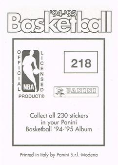 1994-95 Panini Stickers #218 Felton Spencer  Back