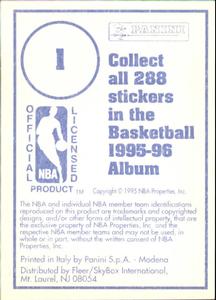 1995-96 Panini Stickers #1 Dee Brown  Back