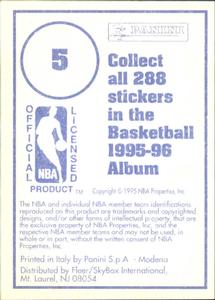 1995-96 Panini Stickers #5 Greg Minor  Back