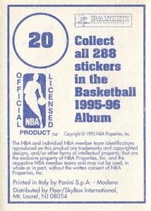 1995-96 Panini Stickers #20 P.J. Brown  Back