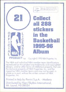 1995-96 Panini Stickers #21 Chris Childs  Back