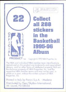 1995-96 Panini Stickers #22 Derrick Coleman  Back