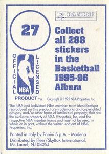 1995-96 Panini Stickers #27 Jayson Williams  Back
