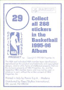 1995-96 Panini Stickers #29 Hubert Davis  Back