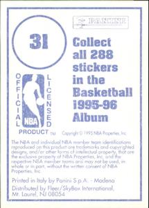 1995-96 Panini Stickers #31 Derek Harper  Back