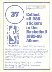 1995-96 Panini Stickers #37 Nick Anderson  Back