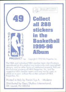 1995-96 Panini Stickers #49 Willie Burton  Back