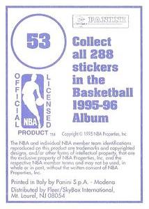 1995-96 Panini Stickers #53 Scott Williams  Back