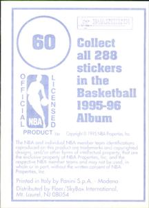 1995-96 Panini Stickers #60 Bullets Team Logo  Back