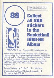 1995-96 Panini Stickers #89 Scottie Pippen  Back