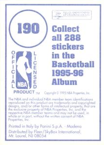 1995-96 Panini Stickers #190 David Benoit  Back